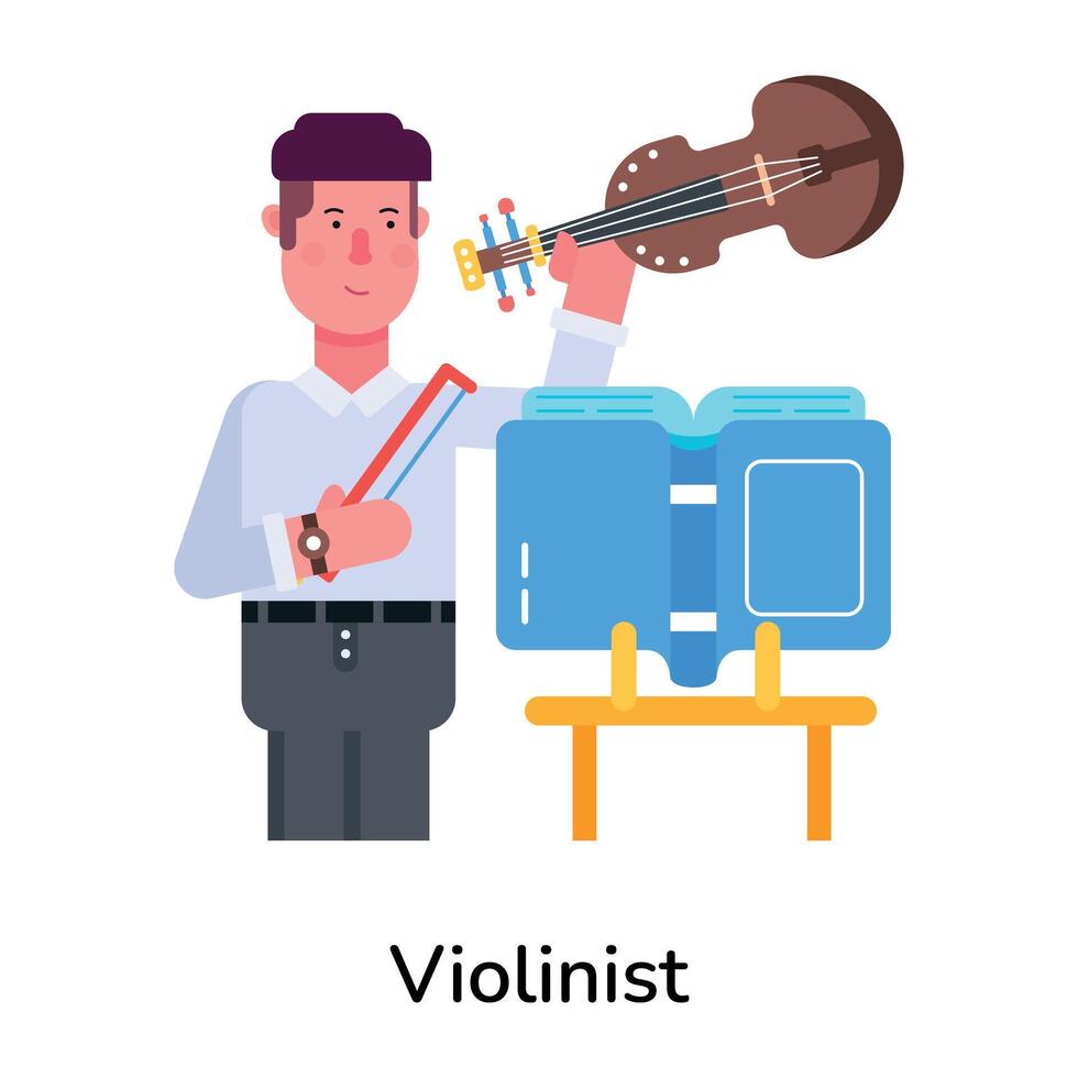 conceptos de violinista de moda vector