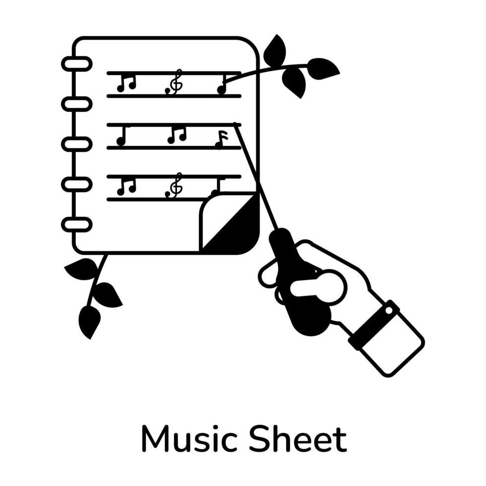 Trendy Music Sheet vector