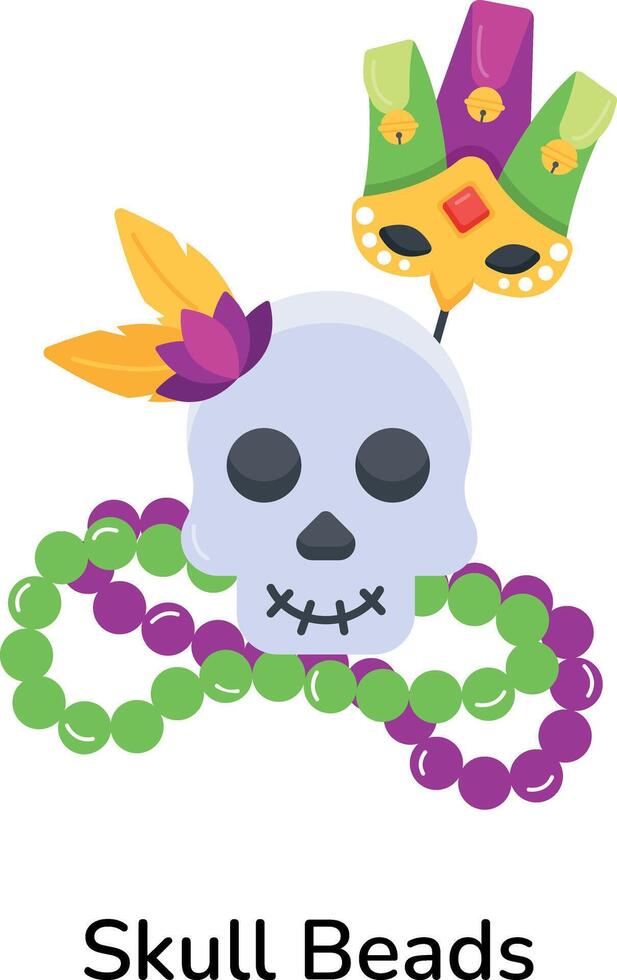 Trendy Skull Beads vector