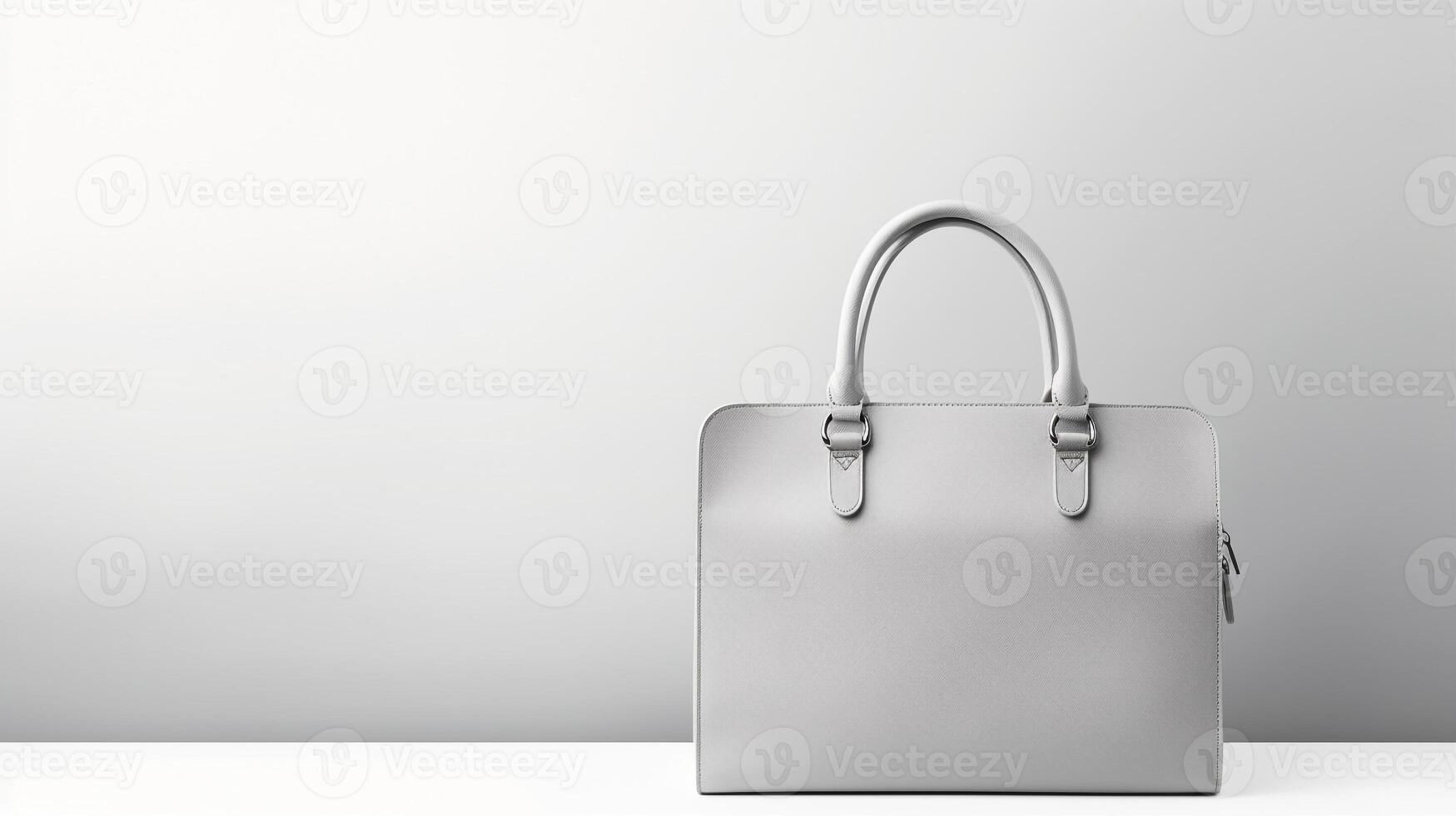 AI generated Gray Satchel Bag isolated on white background with copy space for advertisement. AI Generated photo