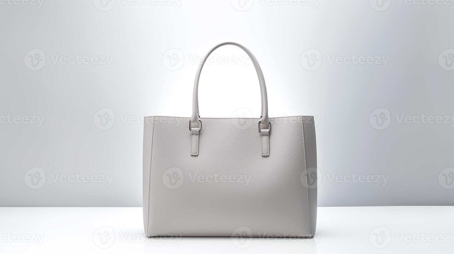 AI generated Gray Leather Bag isolated on white background with copy space for advertisement. AI Generated photo