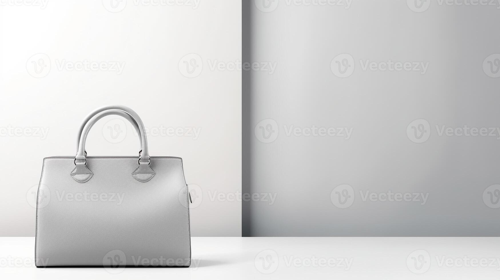 ai generado gris cartera bolso aislado en blanco antecedentes con Copiar espacio para anuncio publicitario. ai generado foto