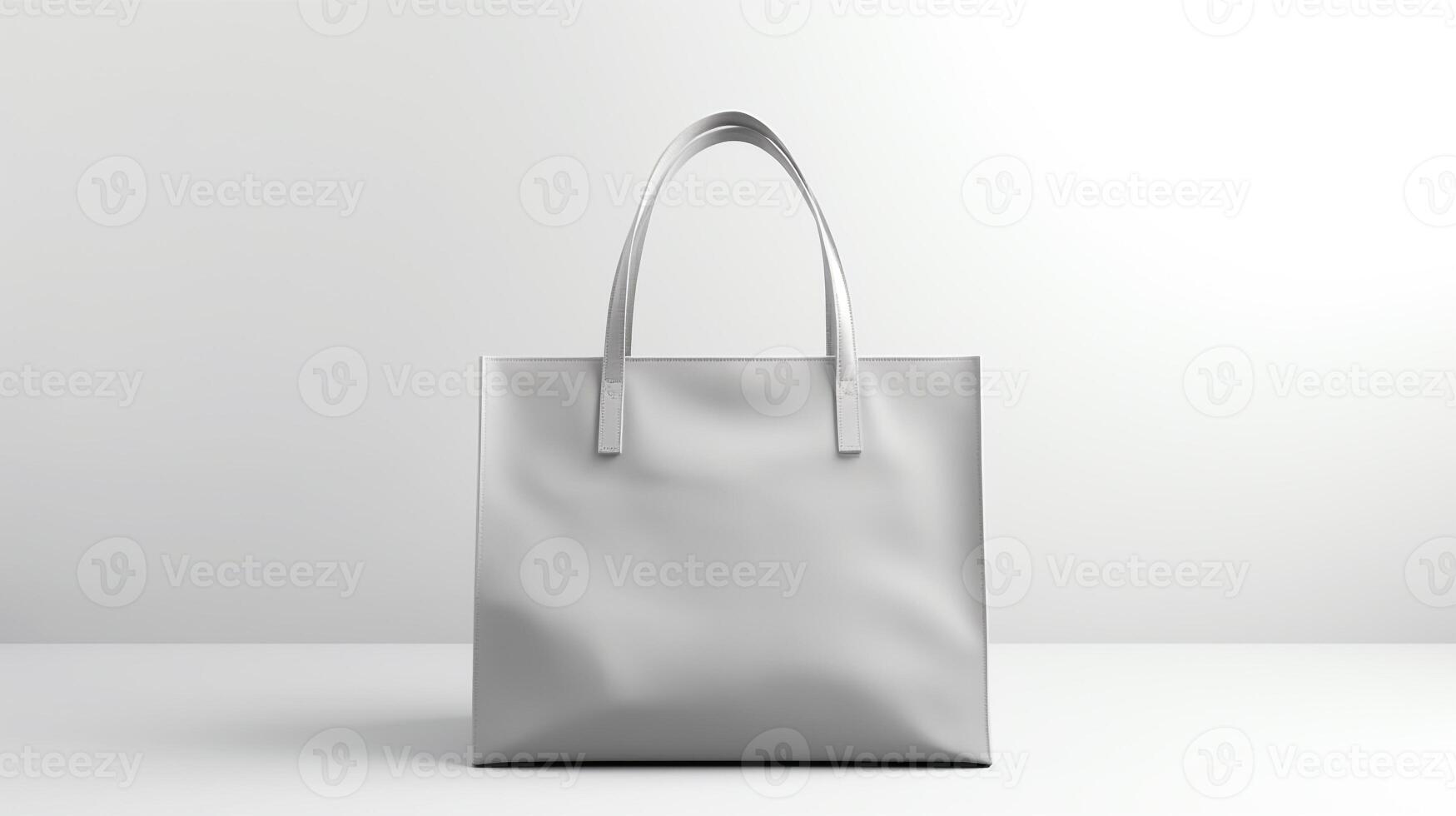 AI generated Gray Tote Bag isolated on white background with copy space for advertisement. AI Generated photo