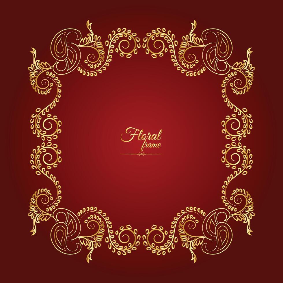 Free Vector Flower Decorative Gold Frames And luxury Floral frame