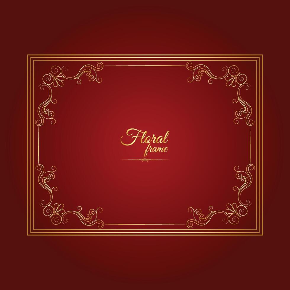 Free Vector Flower Decorative Gold Frames And luxury Floral frame