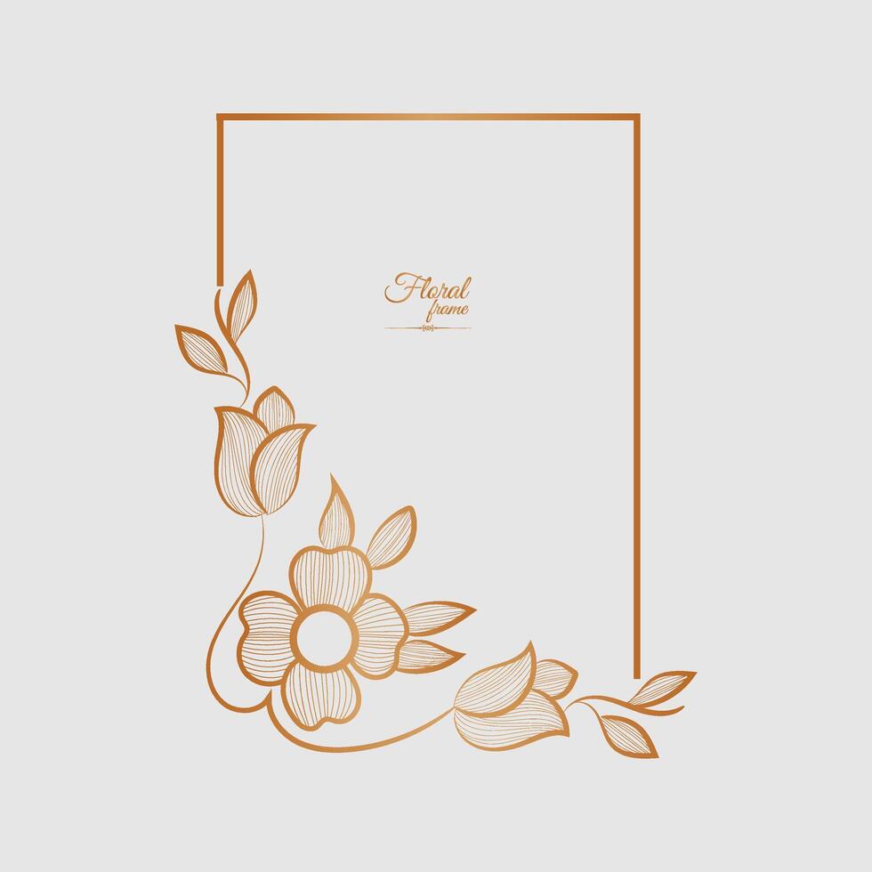 Decorative Vintage Frame With Floral Ornament vector