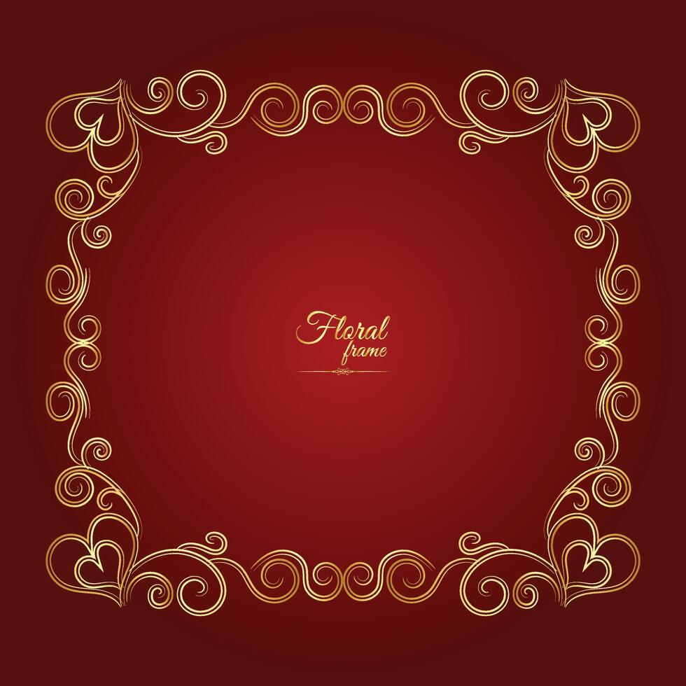 Free Vector Flower Decorative Gold Frames And luxury Floral frame