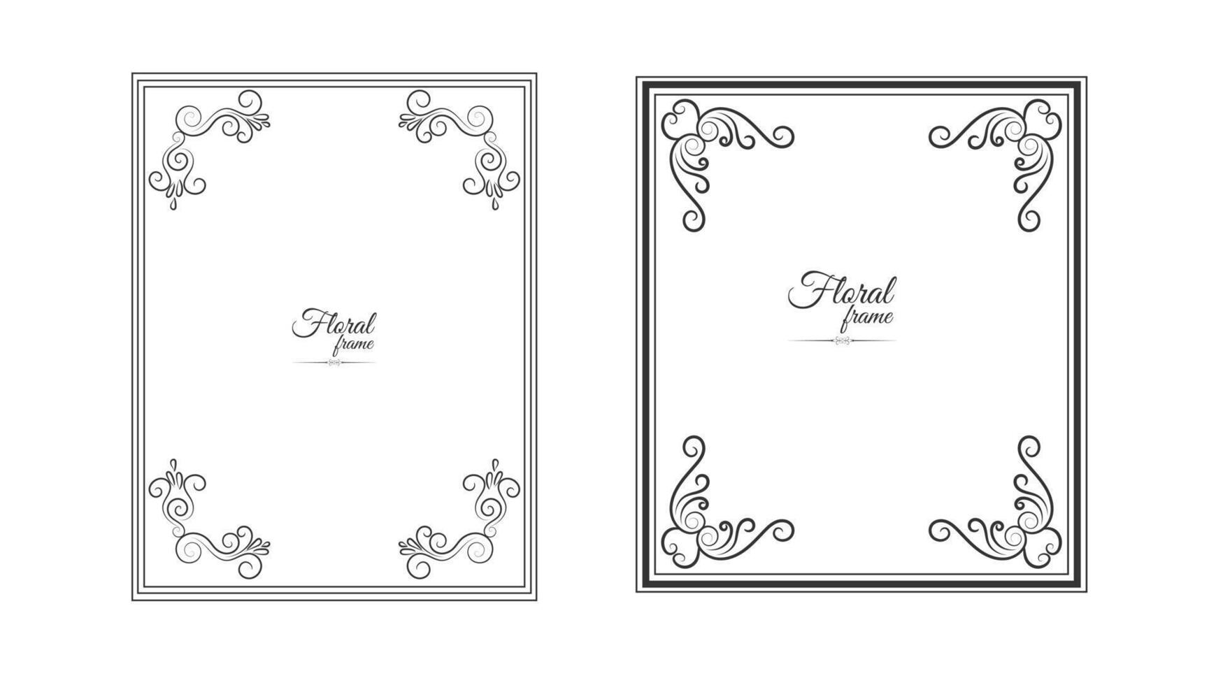 Ornament Picture Frame Border Effect With Flower vector