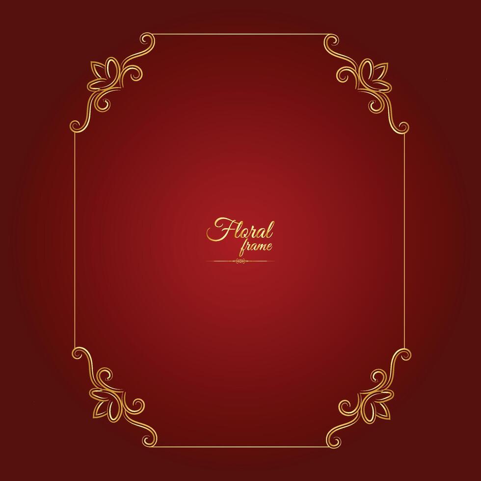 Free Vector Flower Decorative Gold Frames And luxury Floral frame