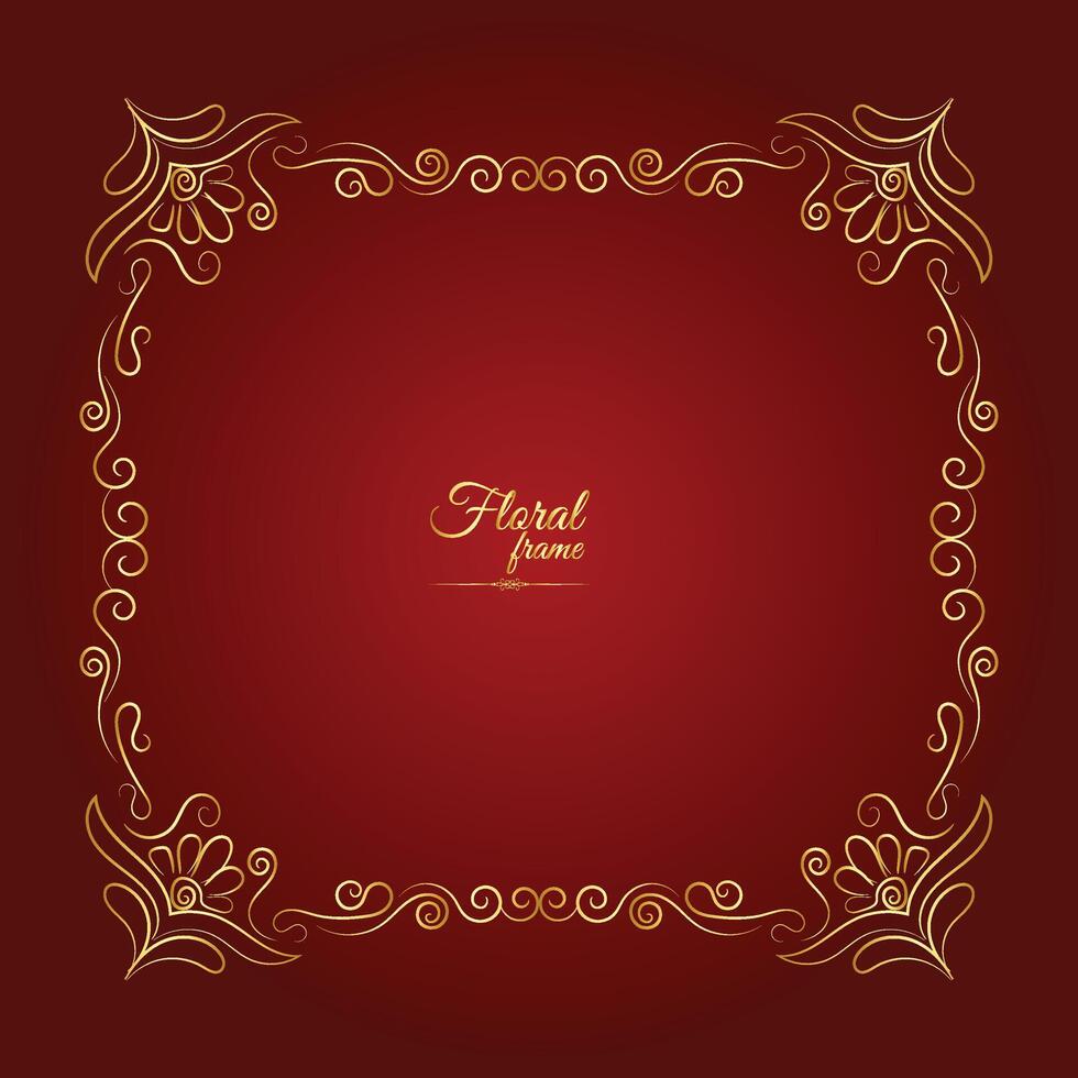Free Vector Flower Decorative Gold Frames And luxury Floral frame