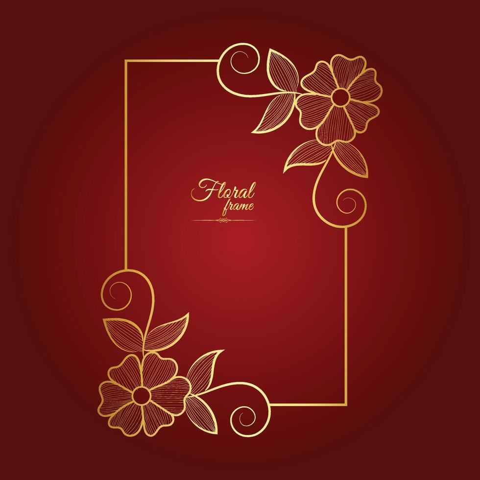 Ornament Picture Frame Border Effect With Flower vector