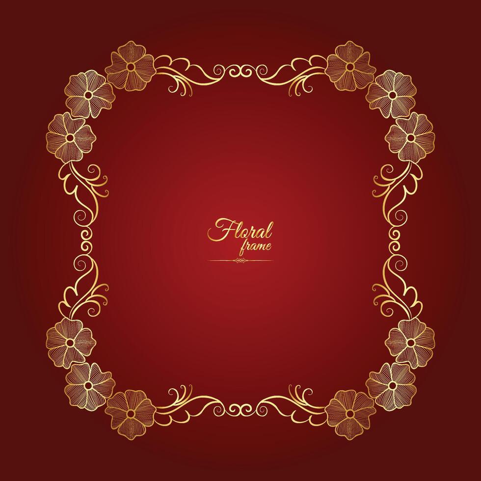 Free Vector Flower Decorative Gold Frames And luxury Floral frame