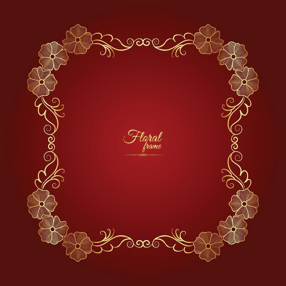 Free Vector Flower Decorative Gold Frames And luxury Floral frame