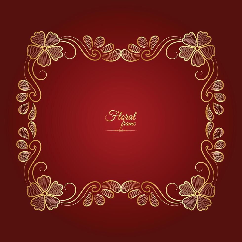 Free Vector Flower Decorative Gold Frames And luxury Floral frame