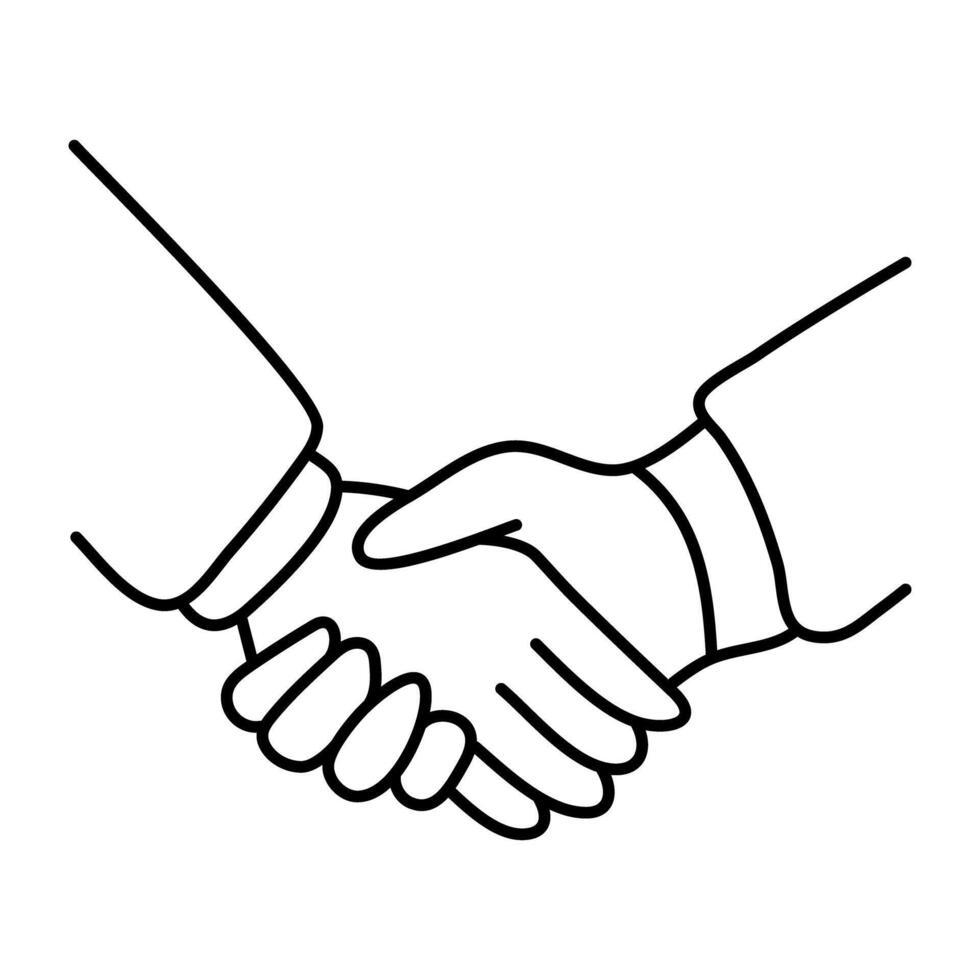 An icon design of deal, business handshake vector