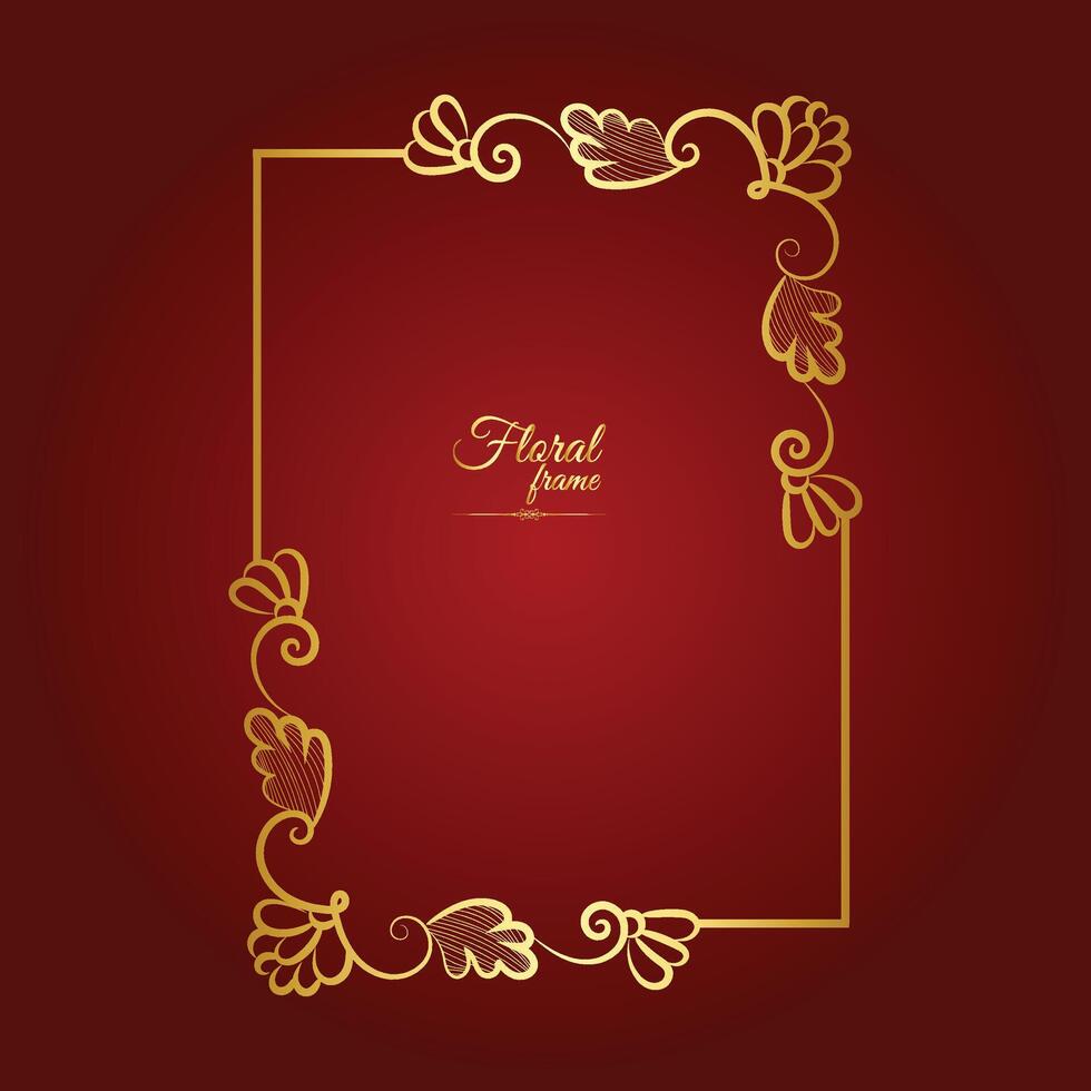 Ornament Picture Frame Border Effect With Flower vector