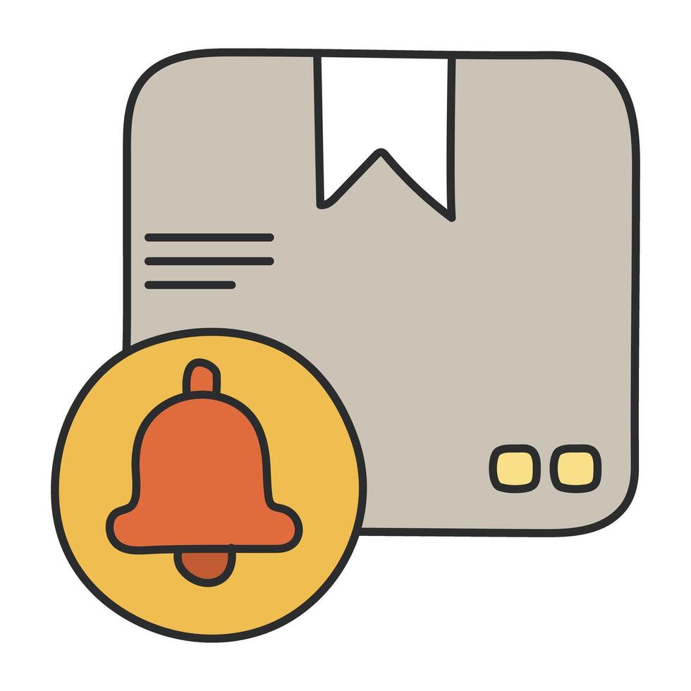 A unique design icon of parcel notification vector