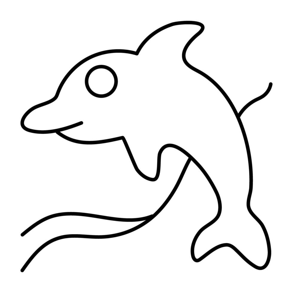 A colored design icon of dolphin vector