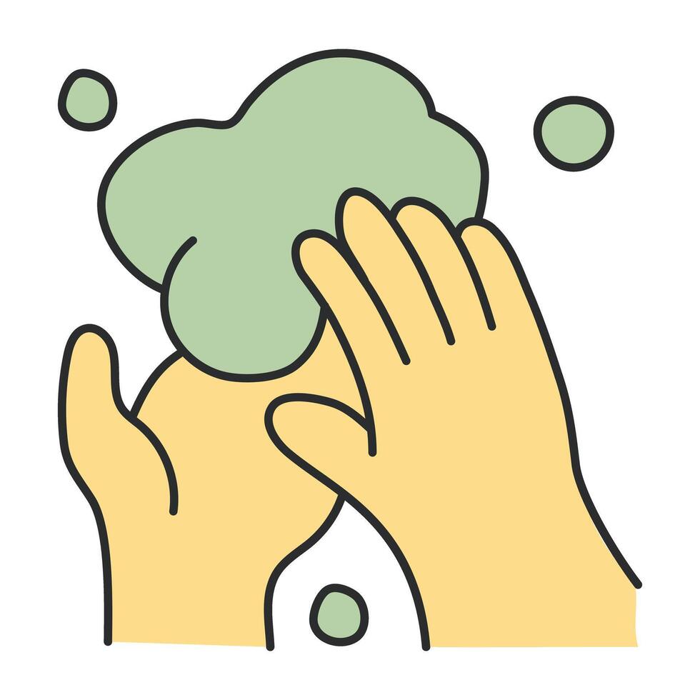 A colored design icon of hand wash vector