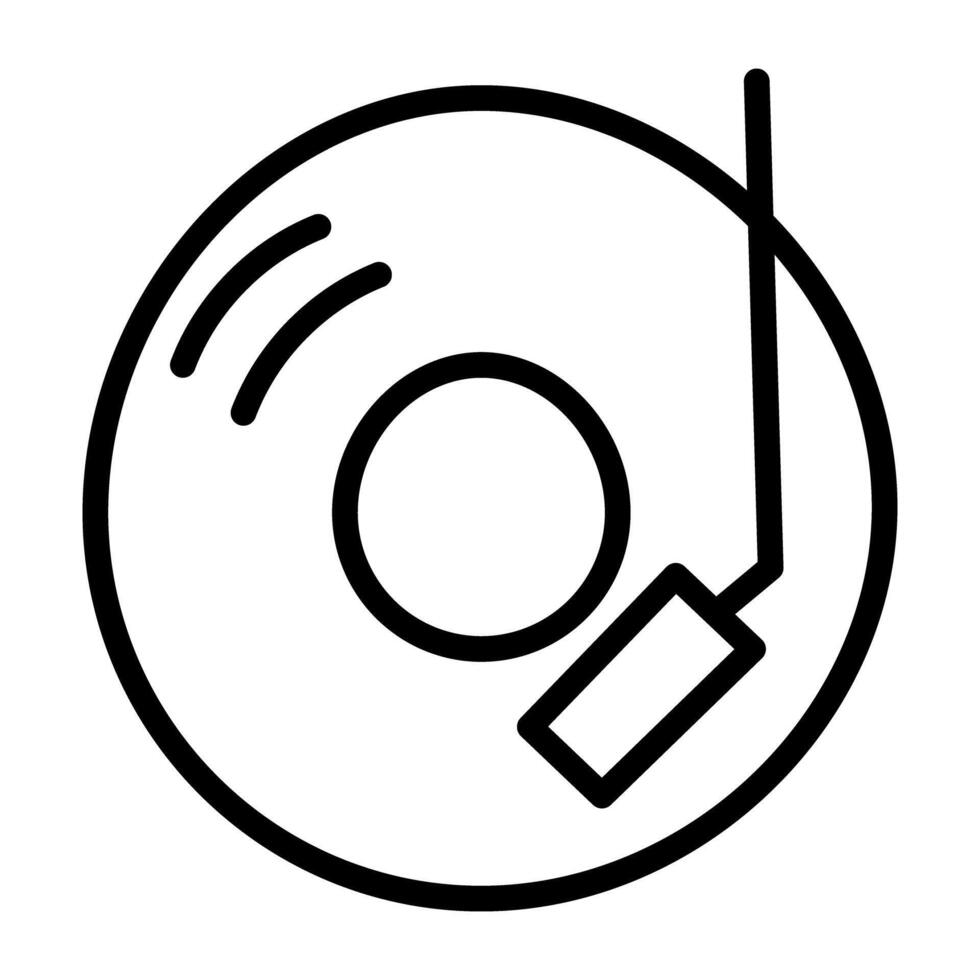 A retro vinyl recorder icon, vector design of turntable