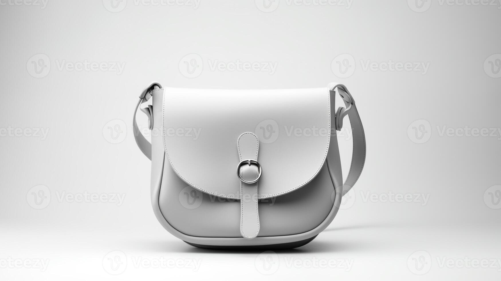 AI generated Gray Saddle Bag isolated on white background with copy space for advertisement. AI Generated photo