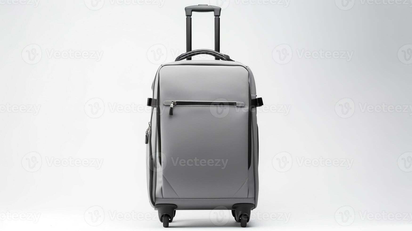 AI generated Gray Rolling Backpack Bag isolated on white background with copy space for advertisement. AI Generated photo