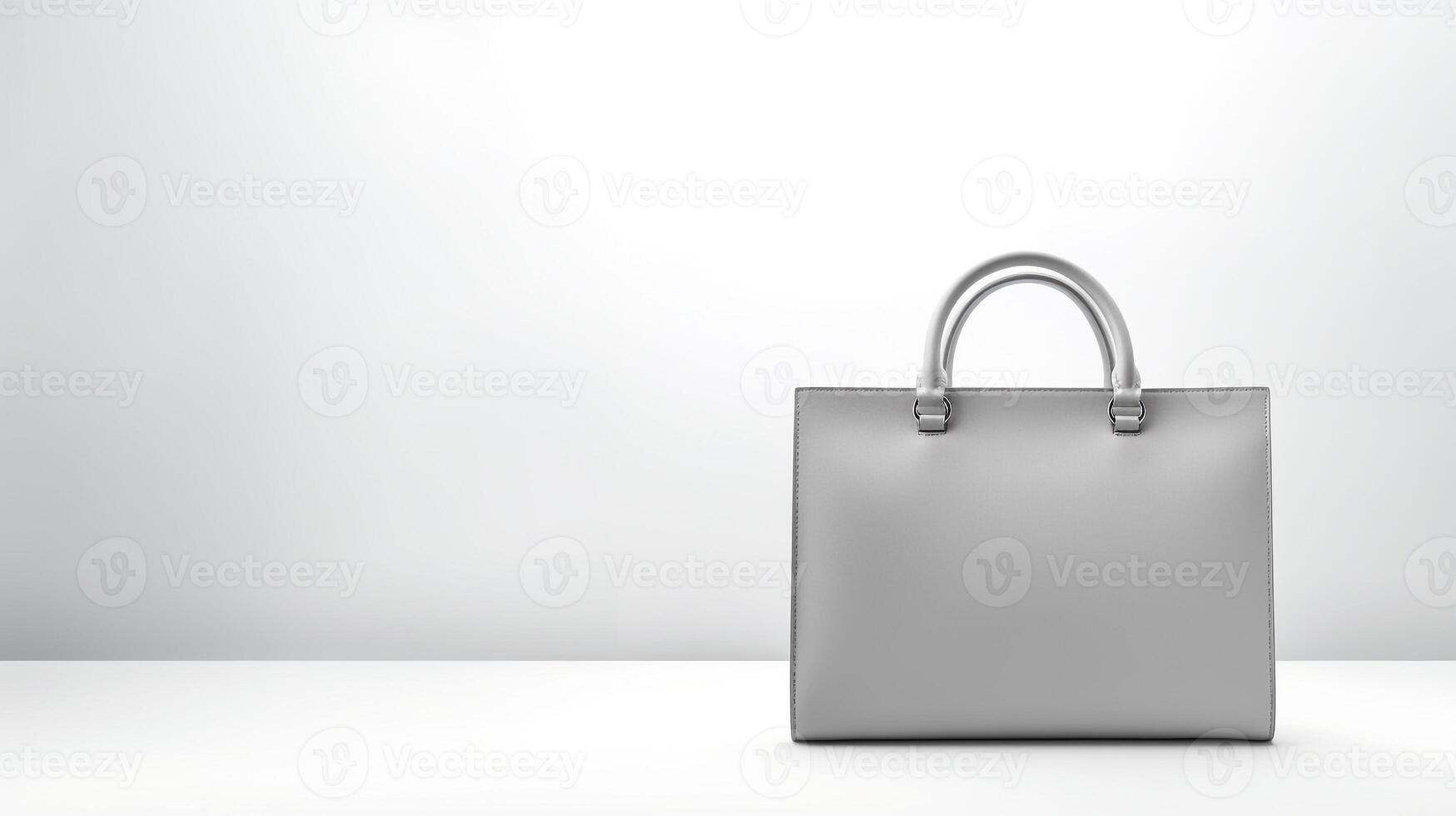 AI generated Gray Leather Bag isolated on white background with copy space for advertisement. AI Generated photo