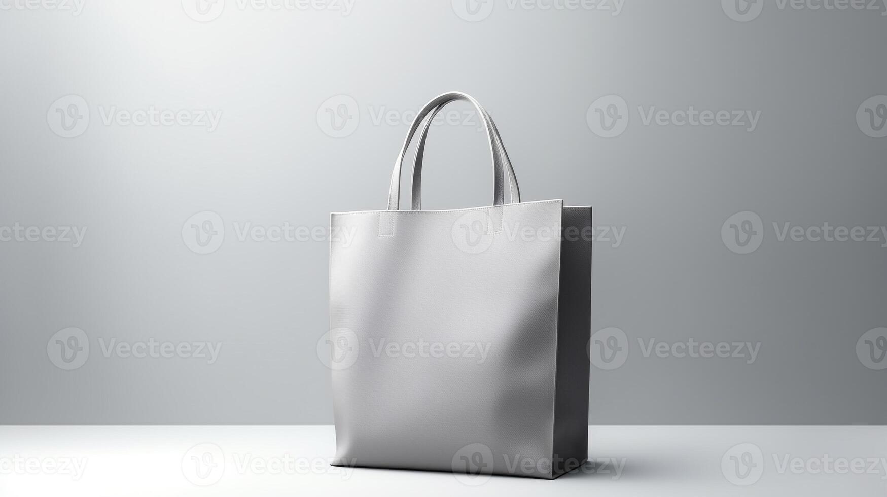 AI generated Gray Tote Bag isolated on white background with copy space for advertisement. AI Generated photo