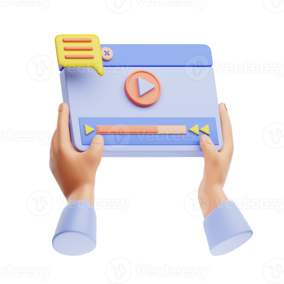 3D Illustration video content png