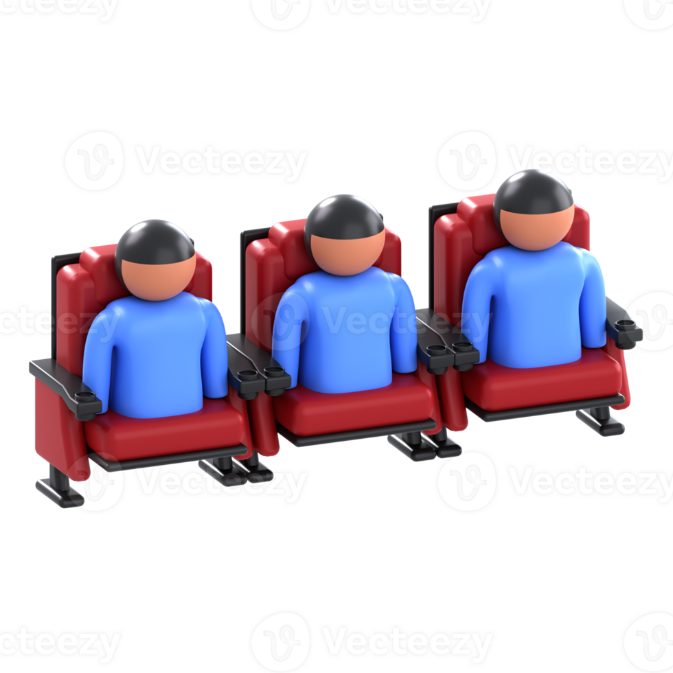 3D Illustration Cinema movie audience png