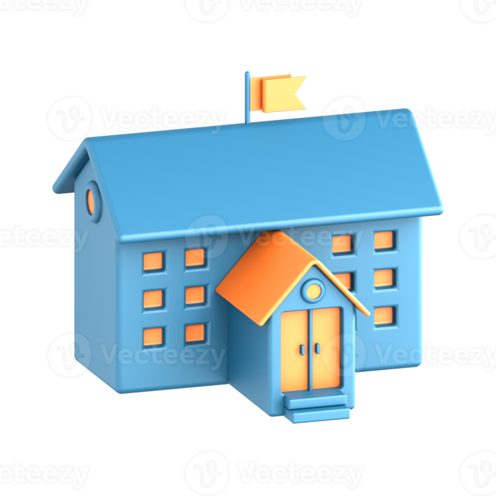 3D Illustration City school png