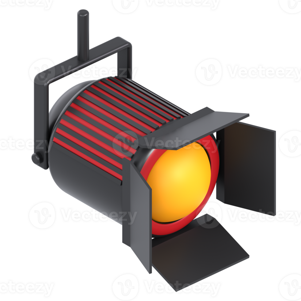 3d ilustración cine focos png