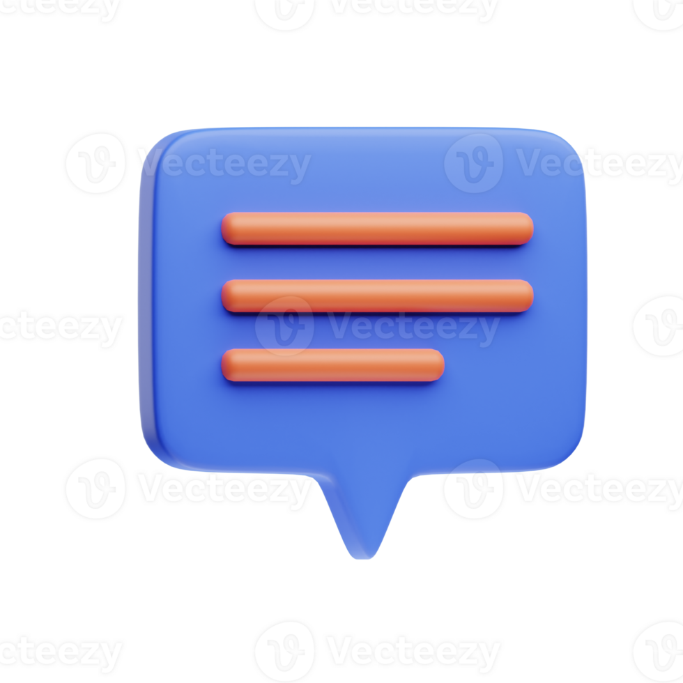 3D Illustration comment png