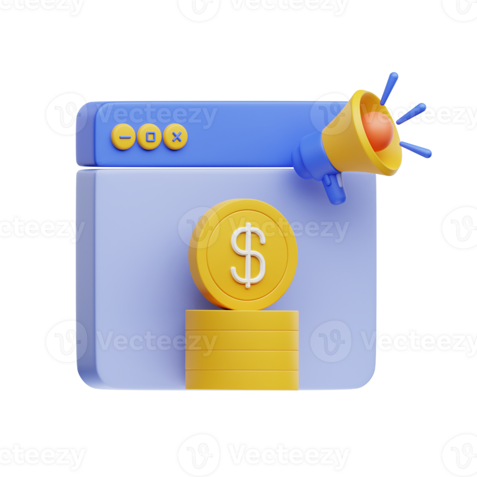 3D Illustration marketing content png
