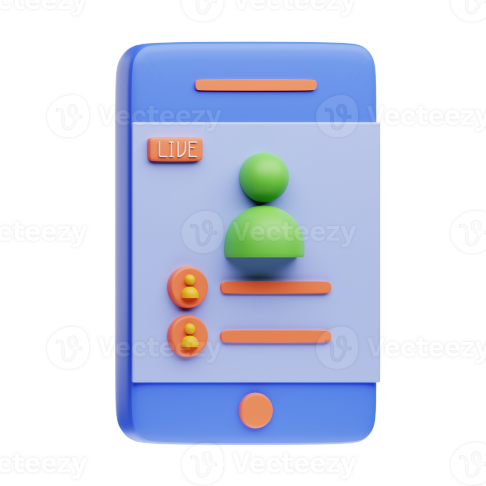 3D Illustration live video png