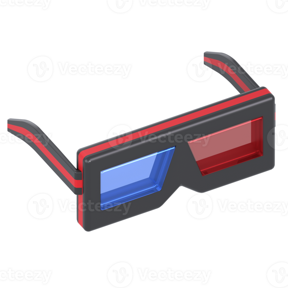 3D Illustration Cinema 3D glasses png