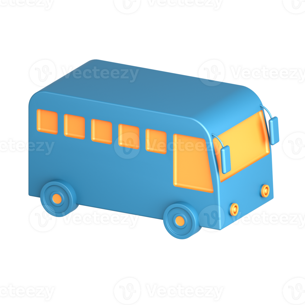 3D Illustration City bus png