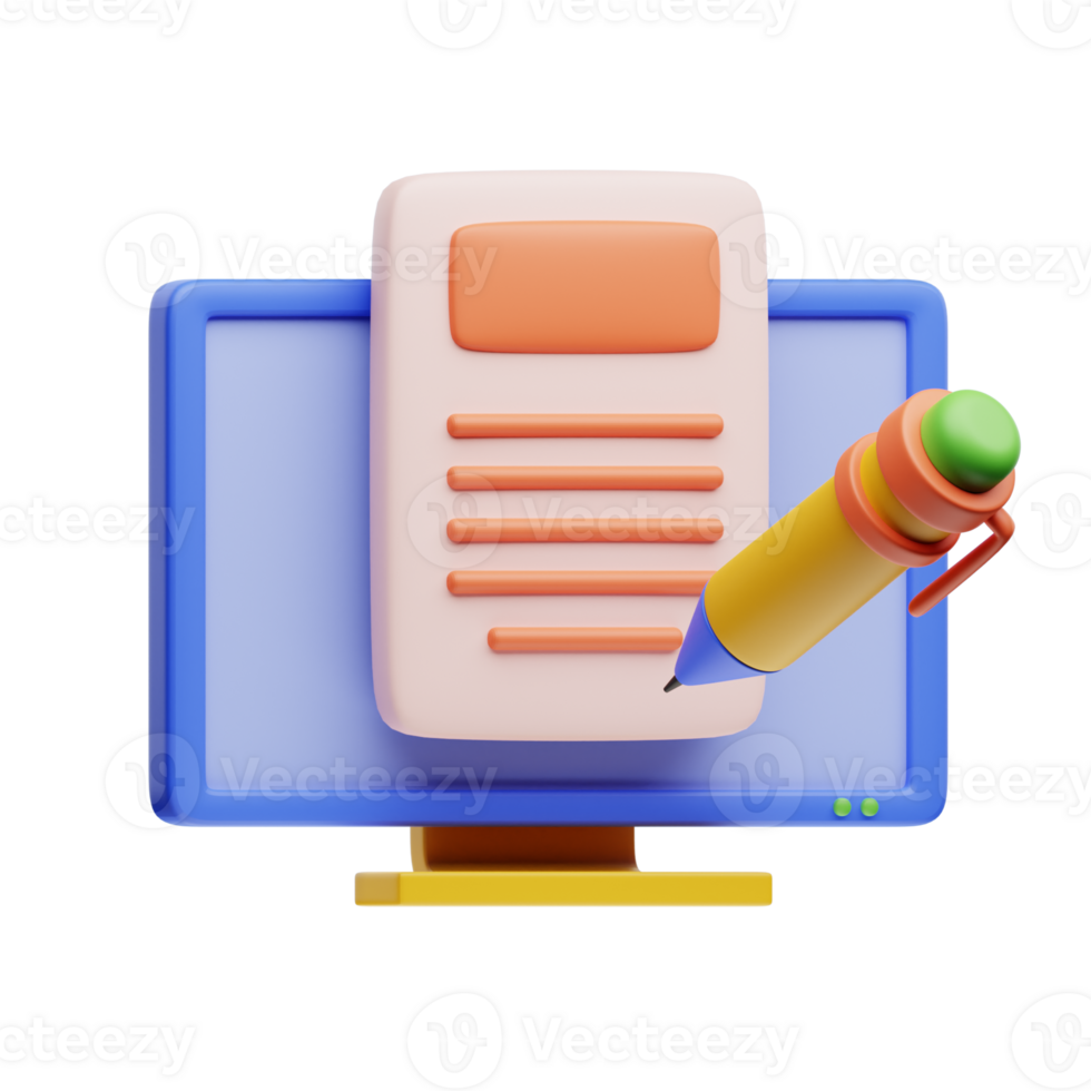 3D Illustration article blog png
