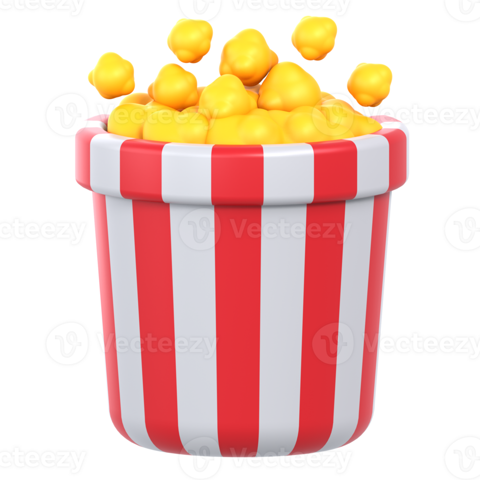 3D Illustration Cinema popcorn png