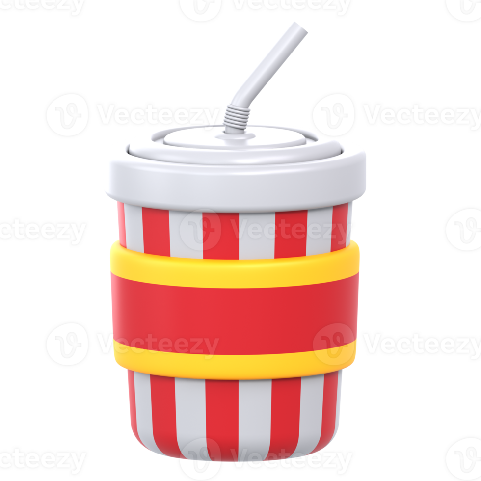 3D Illustration Cinema soda cup png