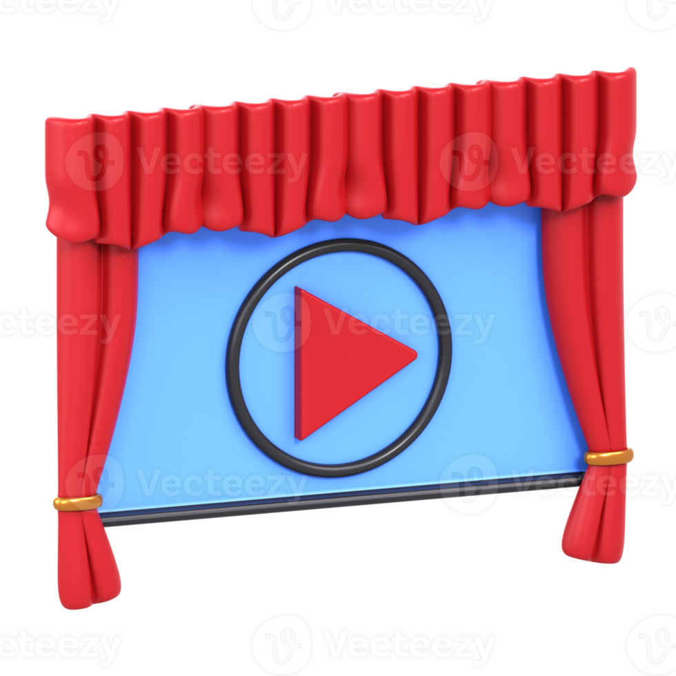 3D Illustration Cinema movie screen png