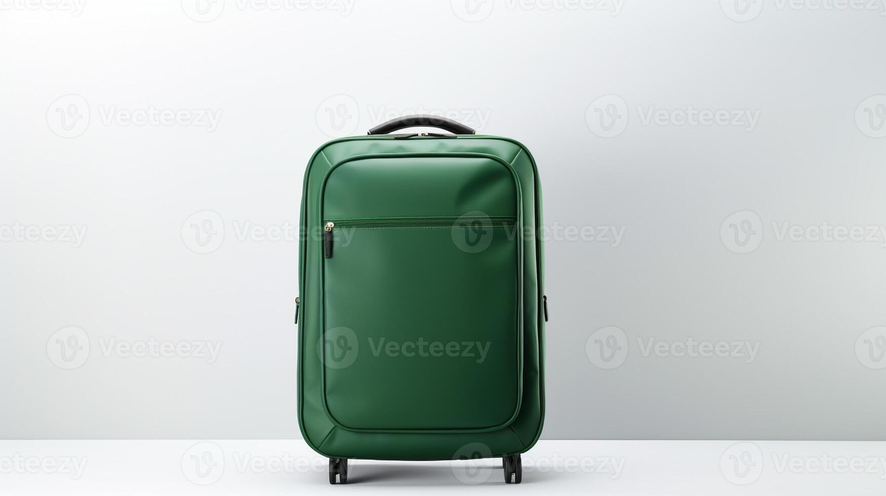 AI generated Green Rolling Backpack Bag isolated on white background with copy space for advertisement. AI Generated photo