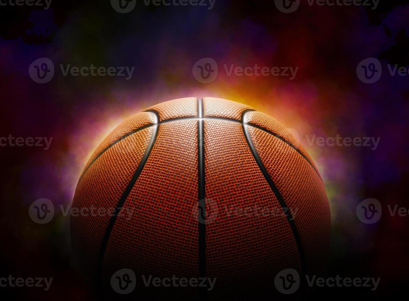 basketball on the color smoke background photo