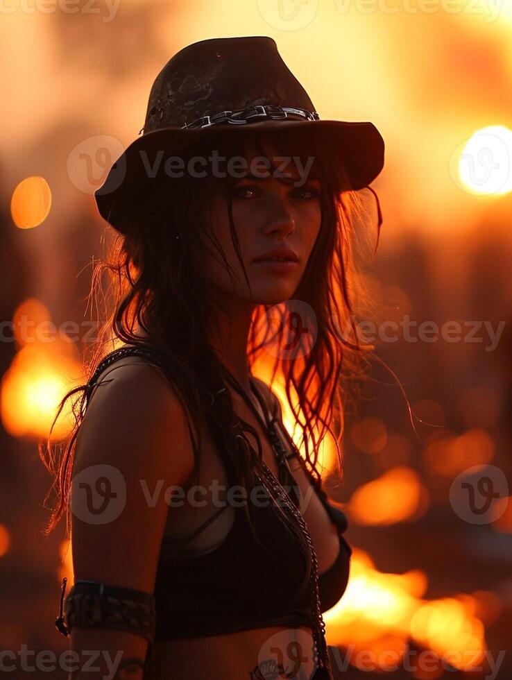 AI generated Burning man festival celebration. The crowd is made up of people wearing various types of clothing, including hats and backpacks. The scene is set in a desert photo