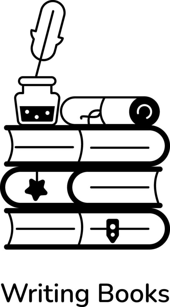 Trendy Writing Books vector