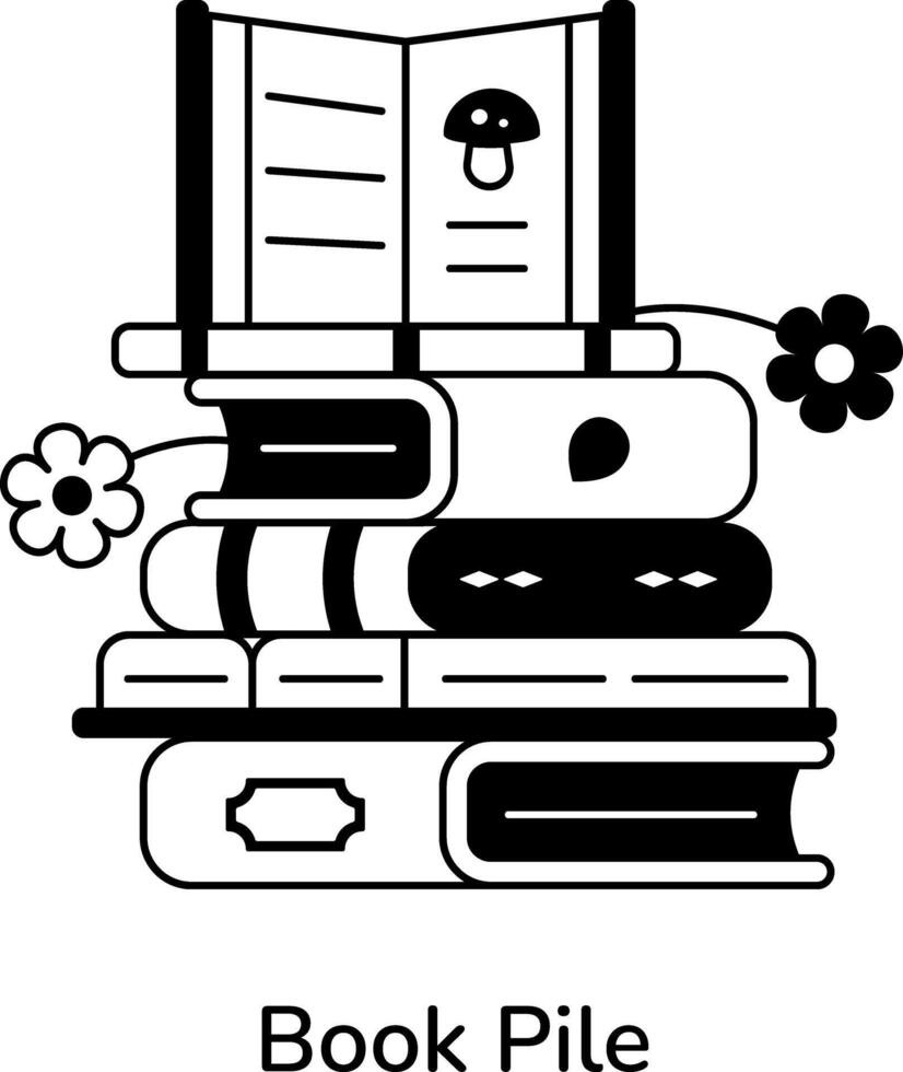 Trendy Book Pile vector