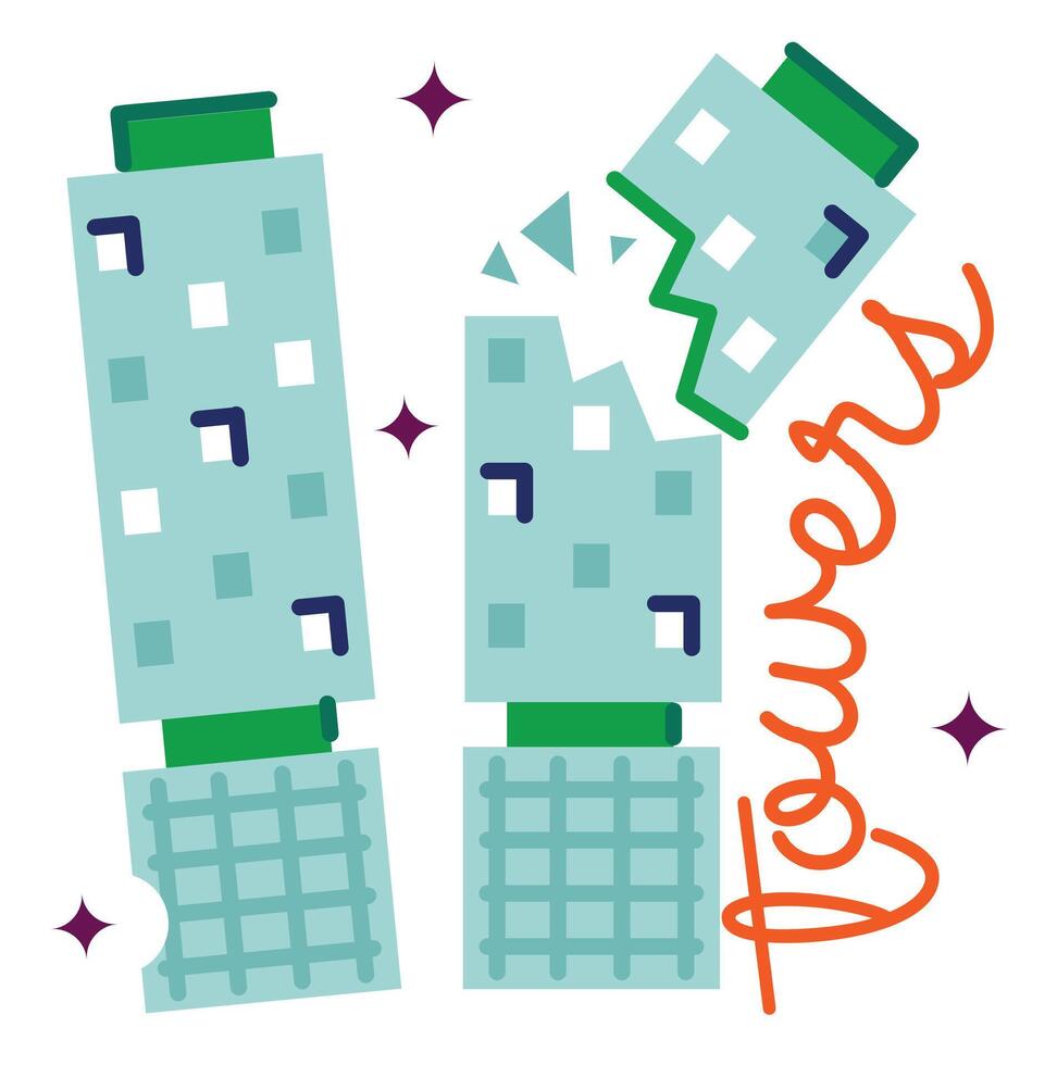 Trendy Twin Towers vector
