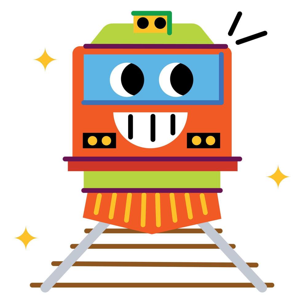 Trendy Railway Train vector