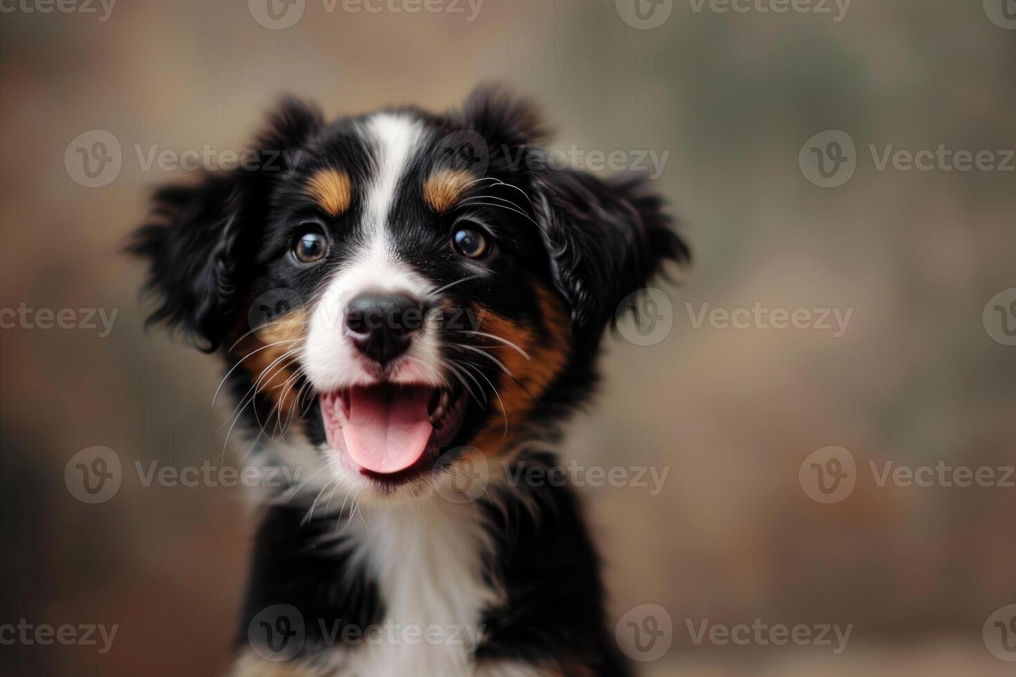 AI generated Playful smiling puppy. Pet care. Domestic Animal. photo