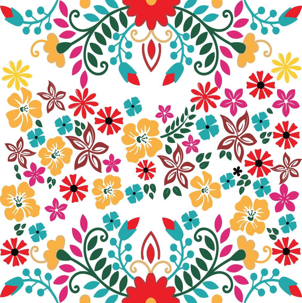 Mexican Flower Pattern vector